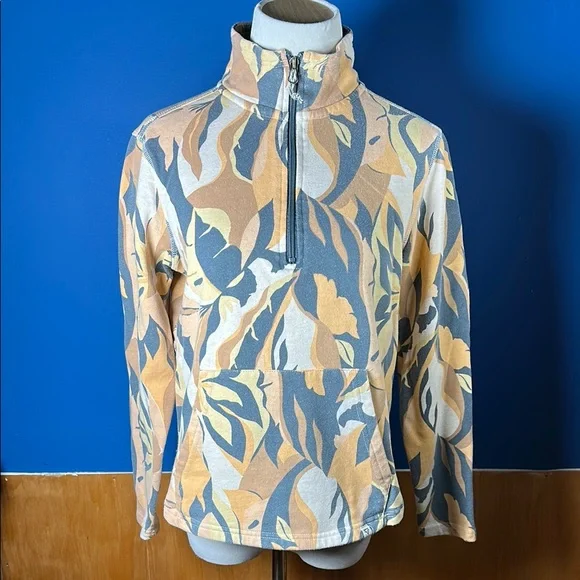 Floral Quarter-Zip Pullover - Picture 1 of 9